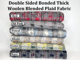 Double Sided Bonded Thick Woolen Blended Plaid Fabric - 6058 - G.k Fashion Fabrics