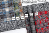 Double Sided Bonded Thick Woolen Blended Plaid Fabric - 6058 - G.k Fashion Fabrics