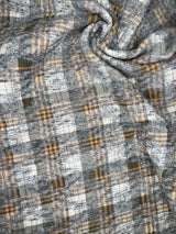 Double Sided Bonded Thick Woolen Blended Plaid Fabric - 6058 - G.k Fashion Fabrics