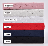Dyed Pure 100% Cotton Eyelet Voil Embroidery Fabric -GK-27303 - G.k Fashion Fabrics