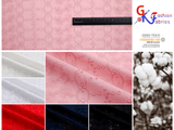 Dyed Pure 100% Cotton Eyelet Voil Embroidery Fabric -GK-27309 - G.k Fashion Fabrics