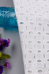 Eyelet Embroidery Natural and White Fabric - S1004 - G.k Fashion Fabrics