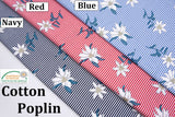 Floral Stripes - Washed 100% Cotton Poplin - 3098 - G.k Fashion Fabrics cotton poplin