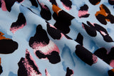 Four way Stretch Chiffon Big Colorful Rocks Printed - G.k Fashion Fabrics Sky Blue - 40 / Price Per Half Yard chiffon