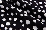 Four way Stretch Chiffon Cow Spots Printed - G.k Fashion Fabrics Black Ecru - 2 / Price Per Half Yard chiffon