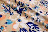 Four way Stretch Chiffon Evening Garden Printed - G.k Fashion Fabrics Beige - 14 / Price Per Half Yard chiffon