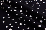 Four way Stretch Chiffon Irregular Dots Printed - G.k Fashion Fabrics Black with white - 2 / Price Per Half Yard chiffon