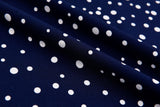 Four way Stretch Chiffon Irregular Dots Printed - G.k Fashion Fabrics Navy with white - 3 / Price Per Half Yard chiffon
