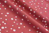 Four way Stretch Chiffon Irregular Dots Printed - G.k Fashion Fabrics Dusty Rose with white - 67 / Price Per Half Yard chiffon