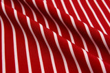 Four way Stretch Chiffon Stripes Printed - G.k Fashion Fabrics Red Ecru -6 / Price Per Half Yard chiffon
