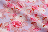 Four way Stretch Chiffon Wild Flowers Printed - G.k Fashion Fabrics Rose Pink - 66 / Price Per Half Yard chiffon