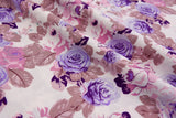Four way Stretch Chiffon Wild Flowers Printed - G.k Fashion Fabrics Lilac - 82 / Price Per Half Yard chiffon