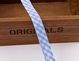 Gingham Checks Ribbon Bias Tape - G.k Fashion Fabrics Sky Blue