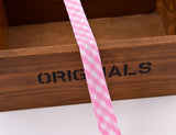 Gingham Checks Ribbon Bias Tape - G.k Fashion Fabrics Pink