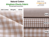 Gingham Checks Washed Cotton Fabric - GK 6599 - G.k Fashion Fabrics Sand / Small Checks / Price per Half Yard fabric