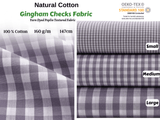 Gingham Checks Washed Cotton Fabric - GK 6599 - G.k Fashion Fabrics Grey / Small Checks / Price per Half Yard fabric