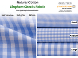 Gingham Checks Washed Cotton Fabric - GK 6599 - G.k Fashion Fabrics Sky / Small Checks / Price per Half Yard fabric