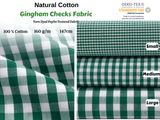 Gingham Checks Washed Cotton Fabric - GK 6599 - G.k Fashion Fabrics Forest / Small Checks / Price per Half Yard fabric