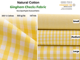 Gingham Checks Washed Cotton Fabric - GK 6599 - G.k Fashion Fabrics Canary / Small Checks / Price per Half Yard fabric
