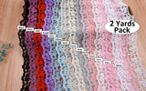 Thin Lace Fabric Ribbon Trim GK- 6 ( 2 Yards Pack) - G.k Fashion Fabrics