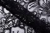 Hand work 3D Lazer beads embroidery - G.k Fashion Fabrics Black / Price per Half Yard mesh