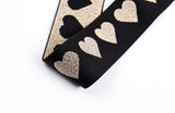 Heart Pattern Elastic Lurex Strap Band - 40mm - G.k Fashion Fabrics Elastic band