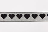Heart Pattern Elastic Lurex Strap Band - 40mm - G.k Fashion Fabrics Silver - 40mm / 2 Yards Pack Elastic band