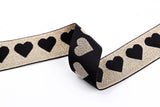 Heart Pattern Elastic Lurex Strap Band - 40mm - G.k Fashion Fabrics Elastic band