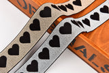 Heart Pattern Elastic Lurex Strap Band - 40mm - G.k Fashion Fabrics Elastic band