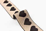 Heart Pattern Elastic Lurex Strap Band - 40mm - G.k Fashion Fabrics Elastic band