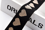 Heart Pattern Elastic Lurex Strap Band - 40mm - G.k Fashion Fabrics Elastic band
