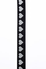 Heart Pattern Elastic Lurex Strap Band - 40mm - G.k Fashion Fabrics Elastic band