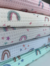 Cotton Waffle Rainbow Print Fabric - 4942 - G.k Fashion Fabrics