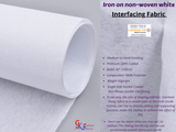 Iron on non woven White Interfacing fabric - G.k Fashion Fabrics Suiting Fabric