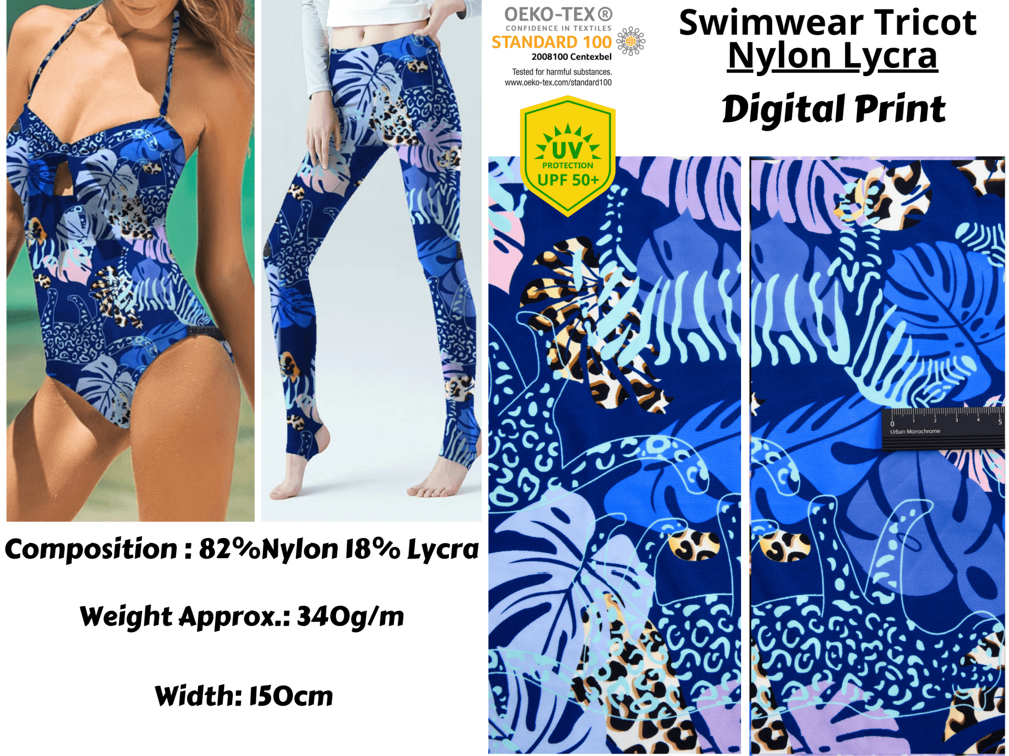 Magic Butterfly Print Nylon Swimwear Fabric - WHY567B