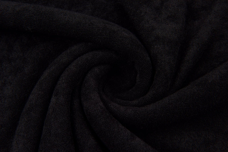 Knit Terry One Sided Toweling Fabric - 6537 - G.k Fashion Fabrics Black / Price per Half Yard