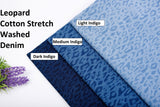Leopard Cotton Stretch Washed Denim - G.k Fashion Fabrics denim