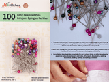 Long Pearlized Pins 100 pack - G.k Fashion Fabrics Pins