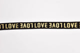 Love Pattern Foiling Elastic band - G.k Fashion Fabrics Gold - 25mm / 3 Yards Pack Elastic band