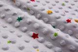 Minky Dots Fleece Star Print Fabric - S1055 - G.k Fashion Fabrics minky