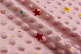 Minky Dots Fleece Star Print Fabric - S1055 - G.k Fashion Fabrics minky