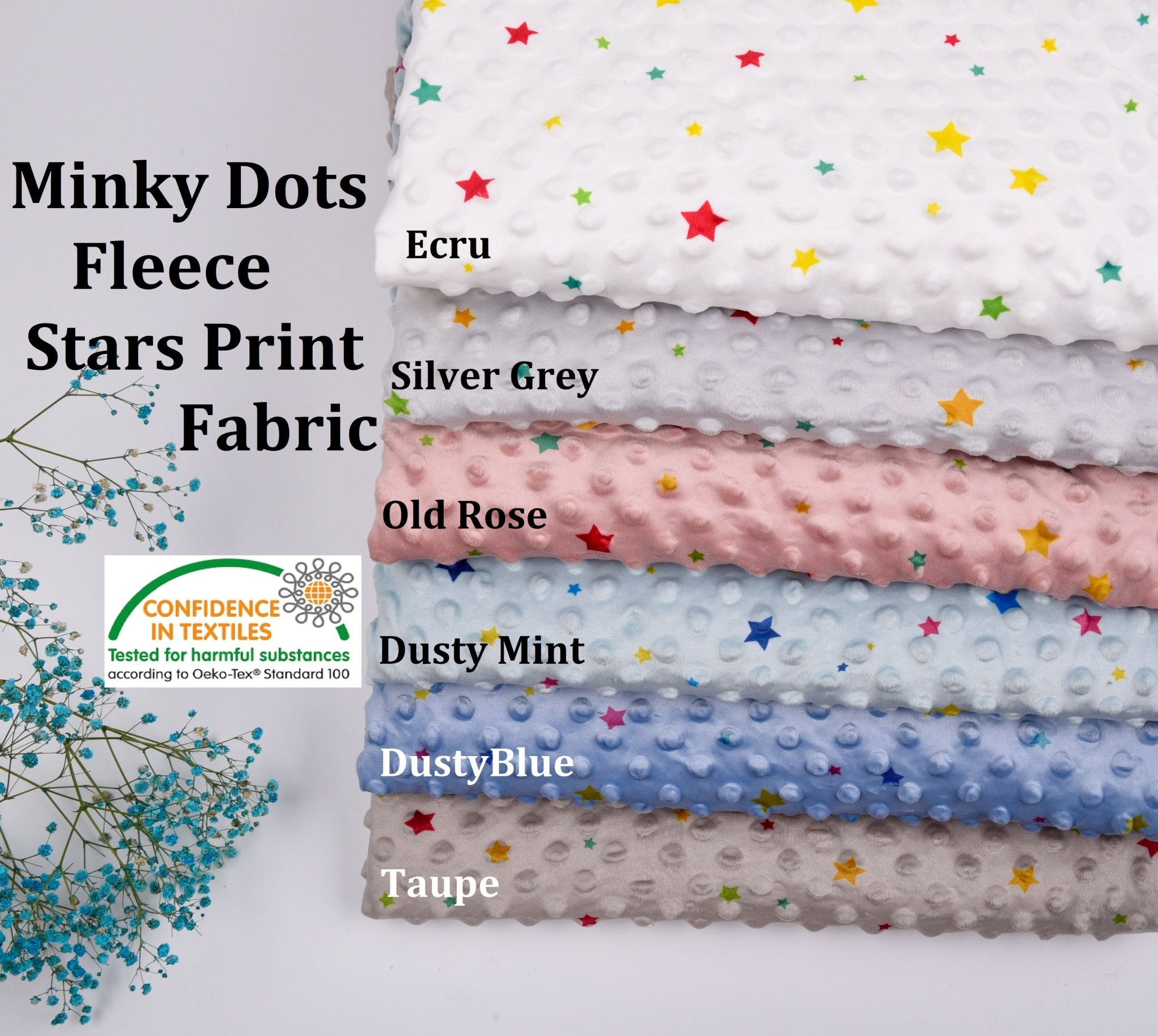 Minky Dots Fleece Star Print Fabric - S1055 – G.k Fashion Fabrics