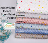Minky Dots Fleece Star Print Fabric - S1055 - G.k Fashion Fabrics minky