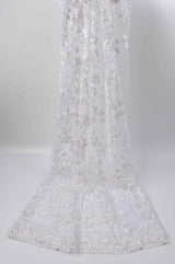 Nylon Mesh Bridal Wear fleur de Amour Embroidery Fabric- GK 6648/22 - BTK - 202207-2 - G.k Fashion Fabrics