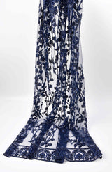 Nylon Mesh Bridal Wear fleur de Amour Embroidery Fabric- GK 6648/22 - BTK - 202207-2 - G.k Fashion Fabrics