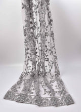 Nylon Mesh Bridal Wear fleur de Amour Embroidery Fabric- GK 6648/22 - BTK - 202207-2 - G.k Fashion Fabrics