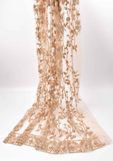 Nylon Mesh Bridal Wear fleur de Amour Embroidery Fabric- GK 6648/22 - BTK - 202207-2 - G.k Fashion Fabrics