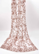 Nylon Mesh Bridal Wear fleur de Amour Embroidery Fabric- GK 6648/22 - BTK - 202207-2 - G.k Fashion Fabrics