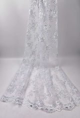 Nylon Mesh Bridal Wear Mesh Cord Lace Embroidery with Sequins Le petite Florista - GK 6584/22 - G.k Fashion Fabrics