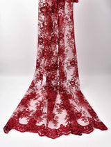 Nylon Mesh Bridal Wear Mesh Cord Lace Embroidery with Sequins Le petite Florista - GK 6584/22 - G.k Fashion Fabrics